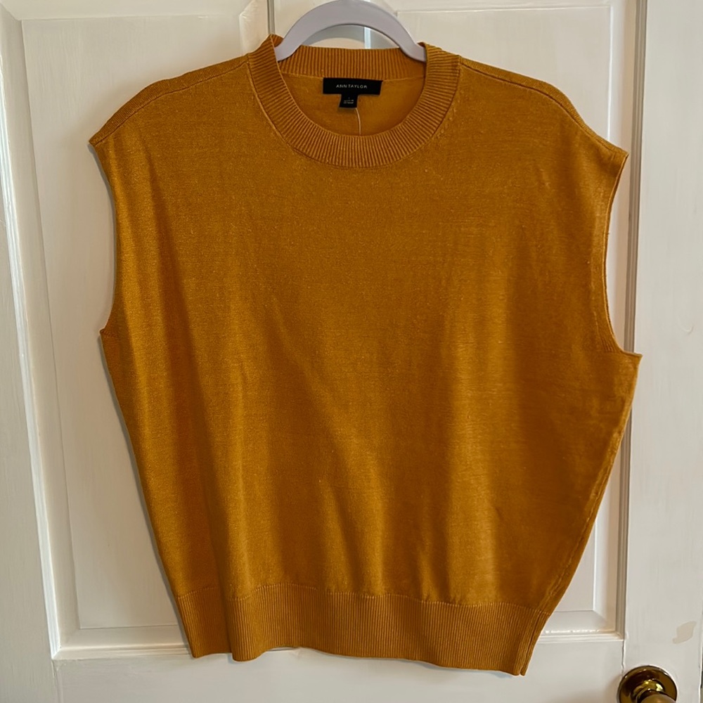Mustard Ann Taylor Sleeveless sweater